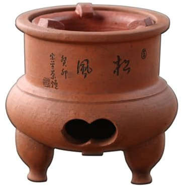 Mwpqbd Chaozhou Imperial Kiln rare red clay charcoal stove Tea set Kung Fu Tea stove Outdoor Heating stove Barbecue oven Clay stove (old rock clay charcoal stove)