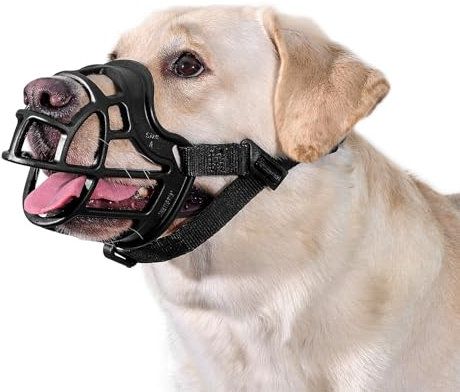 OneTigris Maulkorb, Weicher Maulkorb für Hunde Strapazierfähiges Gummi, Verstellbares Gurtband Geeignet für Maulkörbe von mittleren und großen Hunden Verhinderung von Bellen, Beißen und Kauen (XL)