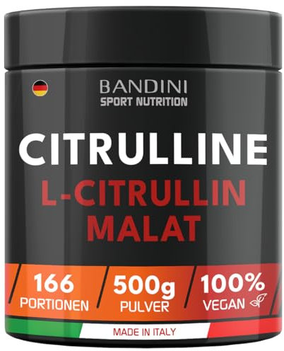 Bandini® Citrulline Malate 2:1 500g Powder | 3g Daily Dose - 166 Servings | L-Citrulline Malate Nitric Oxide Enhancer | Pre-Workout Supplement for Athletes | Unflavoured Essential Amino Acid | Vegan