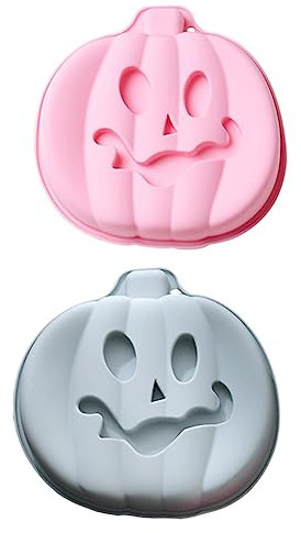 Cabilock 2 Pz stampo da torta per fondente tortiera in silicone 3d halloween hallowen caramelle arredamento per cioccolato stampo fai da te zucca truffa