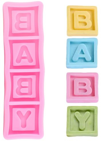 XMOLDNMS Baby Letters Silicone Moulds Letter Fondant Mould for Cake Decoration Cupcake Topper Chocolate Candy Polymer Clay Gum Paste