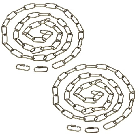 PATIKIL 2 Stück Kette zum Aufhängen mit 4 Schraubverbinder 182cm Metallkette 4mm Starke Gliederkette Eisenketten Verlängerung Absperrketten für Blumenkorb Lampen, Bronze