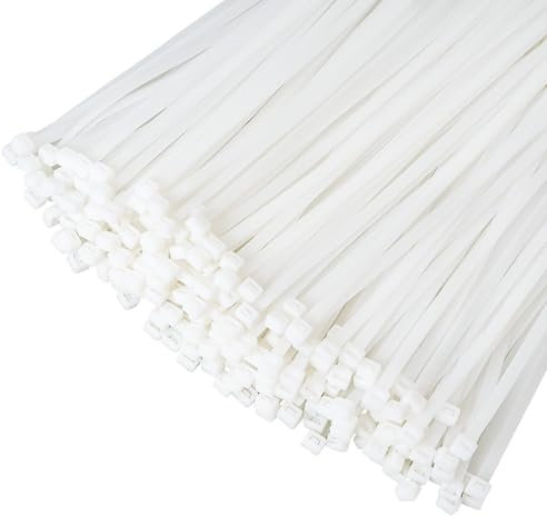 1000 pezzi Fascette Plastica Professionali, 300mm x 4.8mm Fascette Elettricista, Fascette di Plastica Resistente Allatemperature Alla Trazione 23kg (Bianco, 300 x 3,6 mm)