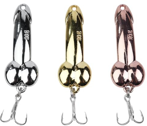 Ieron 3 PCS Fishing Lures Metal Fish Hooks Spoon Funny Hard Bait Lures Fishing Tackle with Triple Hooks Sea Fishing Accessories Weight 20g