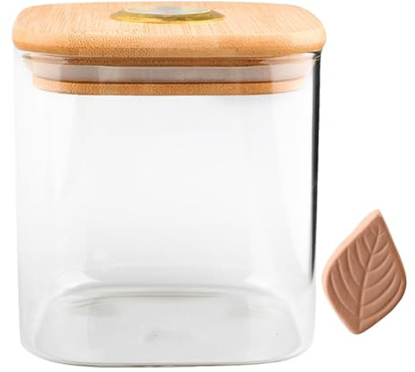 Caja De Azúcar Hermética - Caja De Almacenamiento De Azúcar Moreno, Recipiente Hermético Con Medidor De Humedad Incluido Azucarero | Frasco De Vidrio Con Sensor De Humedad Para Cocinar Sin Ensuciar