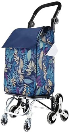 Einkaufstrolley Trolley 40L Einkaufstrolley, Faltbarer Einkaufswagen Mit 8 PU-Rädern, Abnehmbarer Großer Treppensteigerwagen Für Supermarktreisen Einkaufstasche mit Rollen(D)