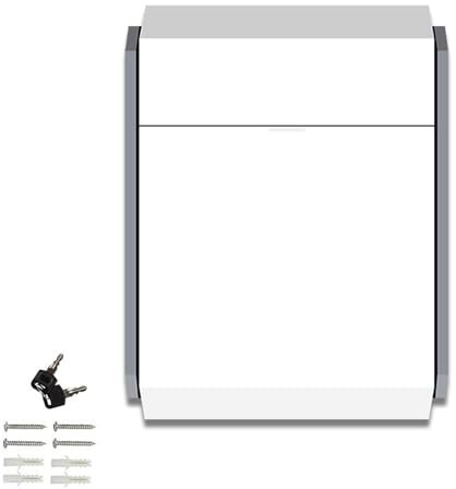 LYUCAYHQ Cassetta Postale da Parete con Serratura a Chiave, Cassetta della Posta per Esterni, Grande capacità, Cassette Postali Residenziali, 23 * 30 * 7 Cm, Bianco