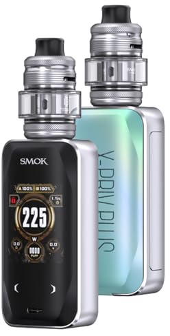 SMOK X-Priv Plus Kit |Smok X-Priv Plus Mod 225W con 5.5ml TF-D SubTank Fit D-Coil 0.15/0.23ohm Cigarrillo Electrónico DTL Vape sin nicotina (Negro) (Mineral Green)