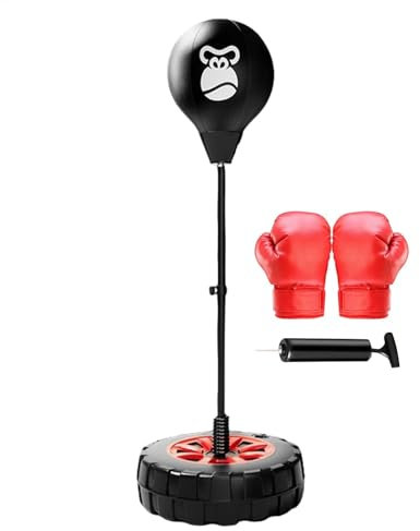 Boxball - Punchingball | Boxsack | Punching- | Einstellbarer Boxtraining | Höhe Boxsack Kosten stehend mit Ständer | Boxing Speed Bag für Erwachsene