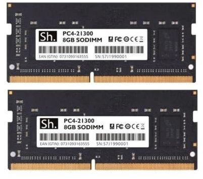 Sh. RAM DDR4 16GB (2x8GB) SODIMM Kit 2666 MHz per Portatili – Modulo Memoria CL19 1.2V PC4-21300 260-Pin – Upgrade Memoria per Laptop Notebook e PC Portatile DDR4 16 GB Kit (2 x 8 GB)