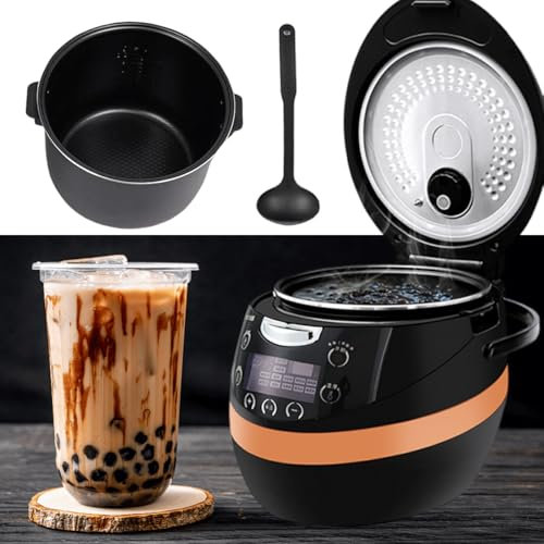 Cuocitore per Tapioca Da 6 L/8 L, Macchina per La Produzione Di Boba, Con Pannello Di Controllo Intelligente, 2 Modalità Preimpostate, Produzione Da 1 a 1,5 Kg, Adatto per La Cottura Di Perle,8L