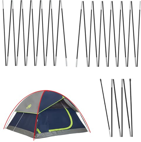 Vekclit 3 PCS Tent Poles Replacement for Coleman 4 Person Sundome Camping Tent, Camping Tent Accessories for Coleman Sundome Tent, Pre-Assembled Replacement Poles