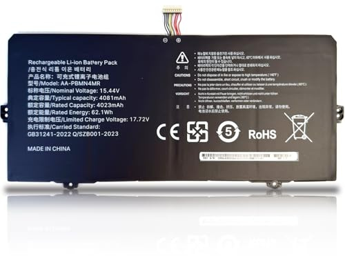 XITAIAN 15.44V 62.1Wh 4023mAh AA-PBMN4MR Replacement Laptop Battery for Samsung Galaxy Book Pro 360 15 15.6 NP950XDB NP950XDB-KA1US NP950XDB-KB1US NP950XDB-KC5US NP950XDB-KC3US NP950QDB-KB1US