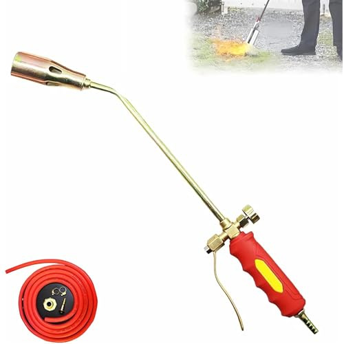 TUPOSTAR Kit De DéSherbage Au Chalumeau Au Propane (2025), Pistolet De Soudage Et De Cuisson éTanche, Chalumeaux à Gaz éTanches pour Usage Domestique, avec Tuyau De Gaz 1,2 M,50mm,Double Switch