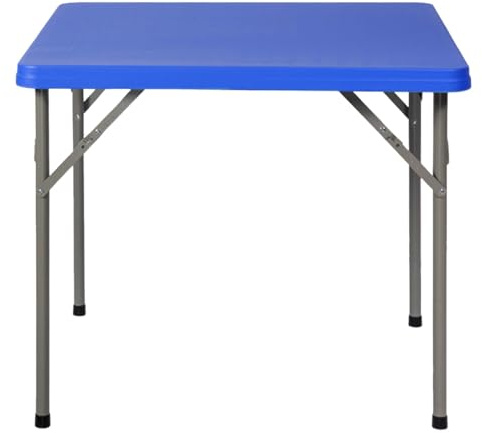 Tavolo pieghevole quadrato portatile, versatile, con piano in plastica e gambe pieghevoli, perfetto per uso interno/esterno, tavolo da lavoro ideale per adulti in cucina o attività ricreative