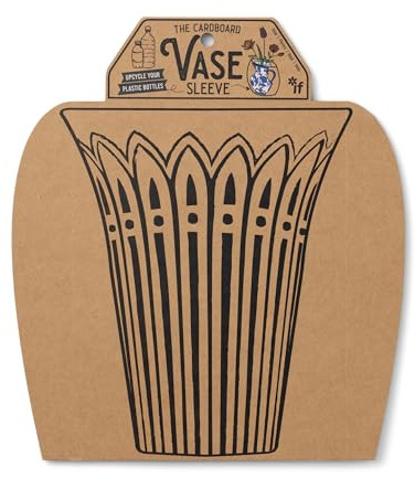 If Manchon décoratif pour Vase - Décoration d'intérieur - Recyclage des Bouteilles en Plastique en Les recouvrant - Couverture en Carton Double Face - Deux Motifs de Vase par Paquet - Verre taillé