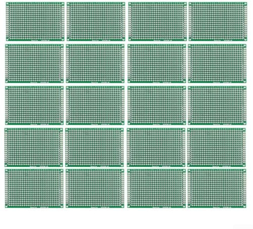 FR4 Glasfaser-Leiterplatte, 5 x 7 cm, Grün, für DIY-Elektronikprojekte und für Raspberry Pi Verbindungen, 20 Stück