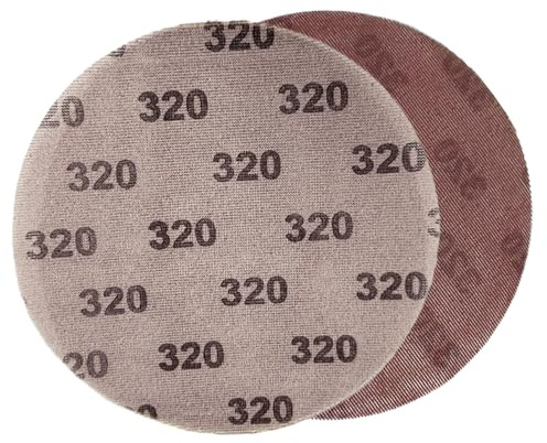 HOTCKB 10 Pezzi Rete Dischi Carta Vetrata Ø 225mm Rotondi Disco Abrasivo a Rete Dischi Abrasivi Grana 320 Per levigare di superfici dure, legno, stucco, vernice, metallo