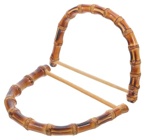 BUTIFULSIC Manici Compatibili in Plastica Effetto bambù, 2 Pezzi, Forma Semi Rotonda, per Borse e Pochette Fai da Te, Ricambio per Progetti Creativi | Handbags e Clutches, Mezzo Tondo per Progetti Diy, Accessorio Sostitutivo per Lavori Artigianali
