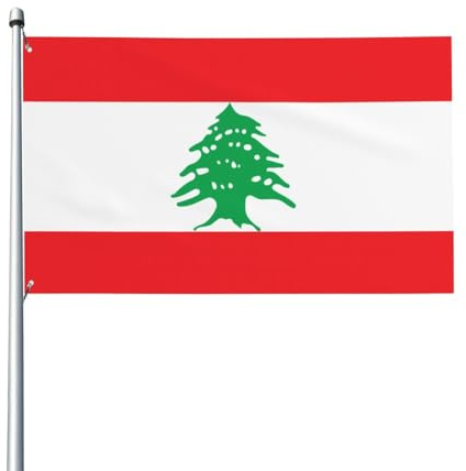 Drapeau du Liban pour jardin décoratif en polyester durable avec œillets en laiton 0,9 x 1,5 m