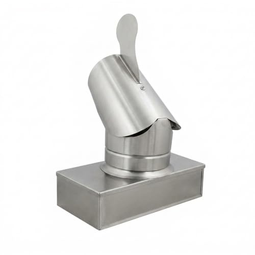 MAKA Comignolo Gallo Rettangolare, Terminale per Canna Fumaria Camino Stufa a Legna Pellet e Gas, Cappello Antipioggia Aspirafumo Base Rettangolare (320x520 mm - Inox)