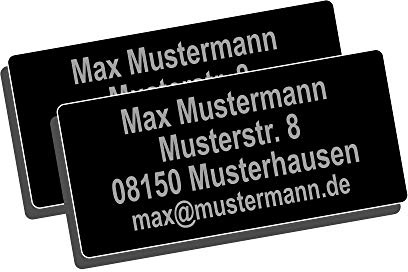 2X Micro Drohnen Kennzeichen 20x10mm, Drohnenplakette 0,4g mit hochwertiger Lasergravur und Klebestreifen drohnen Schild (20x10)