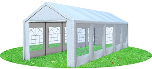 Stabilezelte Partyzelt 3x9 Classic Premium PVC 400 g/m² wasserdicht inkl. Seiten Festzelt Gartenzelt Weiß