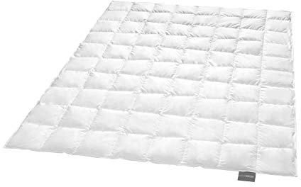 Traumnacht Exklusiv leichte Daunendecke mit neuen weißen Daunen (90%) und Federn (10%), DIN EN 12934, 220 x 240 cm, Down Pass und Öko-Tex zertifiziert, produziert nach deutschem Qualitätsstandard