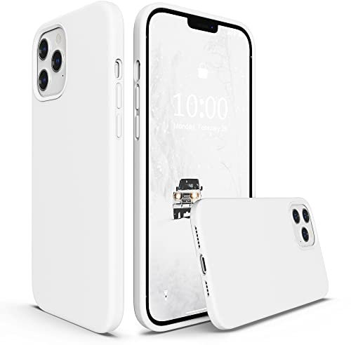 SURPHY Silikon Hülle Kompatibel mit iPhone 12 Pro Max Hülle 6,7 Zoll, iPhone 12 Pro Max Handyhülle Silikon, Silikon Handyhülle für iPhone 12 Pro Max 6,7 Zoll Silikon Case Schutzhülle, Weiß