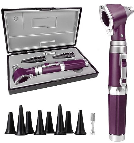 SCIAN Otoscope - Ear Infection Detector Otoscopes and Pocket Ear Scope - Otoscopes with Light Includes Hard Plastic Case - Suitable for Adults, Doctors - Available in Multiple Colors (Purple)