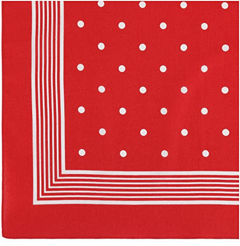 modAS Vierecktuch Bandana Kopftuch ca. 54x54 cm- Tuch in verschiedenen Designs und Farben aus Baumwolle in Rot mit Punkten
