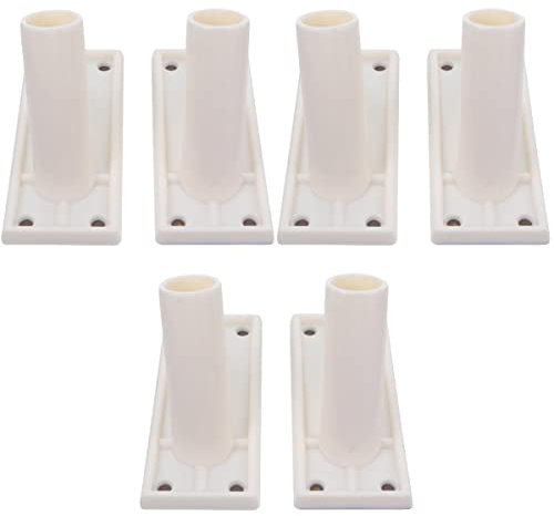 DOITOOL 6-Pack Flag Pole Wall Mount Brackets Plastic Holders for Truck and Home Weatherproof Flagpole Rack Easy Installation Stable Support for Seasonal and Holiday Flags