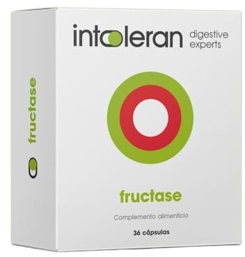 Intoleran Fructase Enzimas Digestivas - 36 cápsulas | Suplemento nutricional con Enzima Xylosa-Isomerasa | Fructosa | Acción directa | Puro y Vegano | Bajo en FODMAP | Sin Gluten | Sin Lactosa