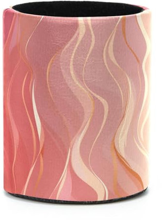 Make-up-Pinselhalter, Stifthalter für den Schreibtisch, abstrakter Marmordruck, Roségold, Schreibtisch-Organizer