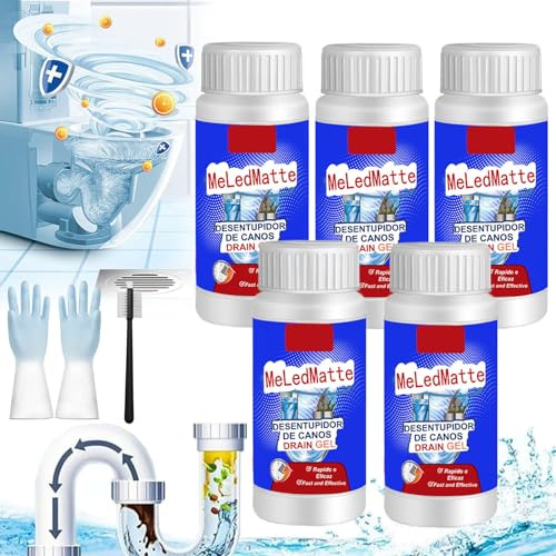 Meledmatte Drain Gel, potente agente di dragaggio per tubi, potente agente di dragaggio per tubi, Meledmatte, detergente Meledmatte per lo scarico del WC, elimina facilmente gli scarichi intasati (5