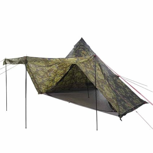 vidaXL Tipi-Familienzelt 8 Personen Tarnmuster Wasserdicht, Campingzelt, Gartenzelt, Wanderzelt, Zelt, wasserdichtes Zelt, tragbares Zelt
