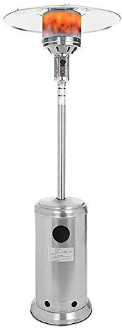 YJKKZQLB Chauffage Exterieur Propane Patio extérieur Chauffe Radiateurs Radiateurs Portable Commercial Intérieur Extérieur Chauffage au gaz Parasol Pratique et Pratique (Color : Silver)