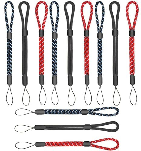 TSUOUKL 12 Pezzi Laccio per Macchina Fotografica, Cordino da Polso Regolabile, confezioni camera Tether cinghia di sicurezza, Cinturino da Polso Nylon per Custodie Cellulare, Fotocamere, Chiavi