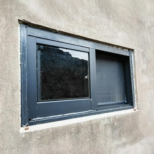 Lucernario per Tetto Finestre Scorrevoli con Telaio in Alluminio Grigio, Finestra Sigillata con Vetro Trasparente e Zanzariere, Finestre Sostitutive per La Casa per Camera da Letto Cucina Pollaio(26x1