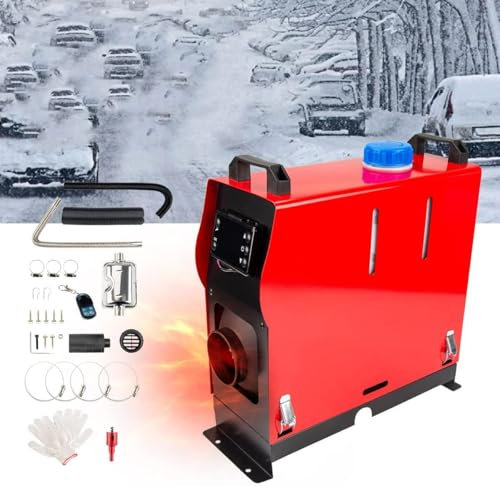 Riscaldatore d'aria diesel 8KW 12V Riscaldamento rapido Riscaldatore diesel tutto in uno con silenziatore Display LCD remoto, riscaldamento notturno portatile a gasolio silenzioso per camper, auto,