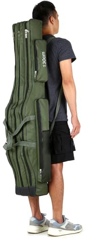 Juroupi 130 Cm/150 Cm Borsa da Pesca a Tre Strati Borsa da Pesca Pieghevole Portatile Mulinello Attrezzatura da Trasporto Custodia da Viaggio Borsa da Viaggio (#4)