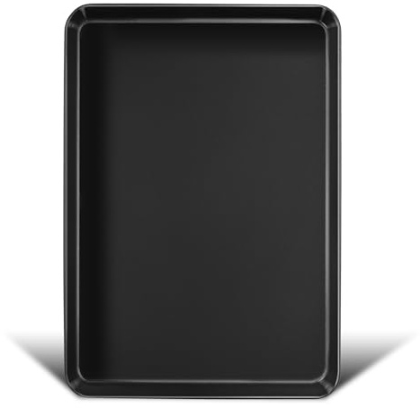 Homikit bakplåt, stor kakplåt, ugnsplåt, 40,5, 30,5 x 2,5 cm, non-stick kolstål, rektangulär bakform för matlagning bakning servering, hälsosamt och rostskydd, lätt att rengöra,