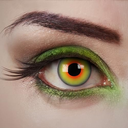 aricona Lenti a contatto verde-rosso - Witchwood - 2 pezzi – colorate - per Halloween, cosplay, carnevale, feste a tema e costumi - senza correzione
