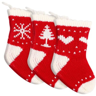 Cabilock 3stücke Aufbewahrungsbeutel Mit Liebesmuster Geschenktütenhalter Für Junge Mädchen Rot Socken Mit Weihnachtsmuster Zum Aufbewahren Von Weihnachtsgeschenken Für Junge Mädchen