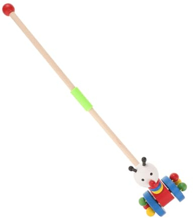 Milisten Jouet à Pousser pour Tout-Petits avec Poignée Chariot à Pousser Bois pour Animaux Trotteur pour Garçon Fille à Jouet Bois pour Garçon Fille Trotteur pour Nourrissons