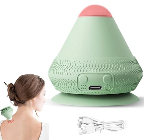 Massageball Elektrisch, Triggerpunkt Drücker Vibrierende Heizung, Massagegerät Massage Balls mit Saugnapf