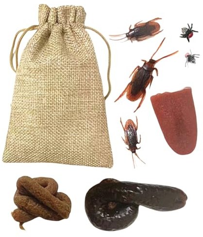 Articoli scherzi, 10 pezzi Set di scarafaggi falsi per feci | Nuove uova e pratici giocattoli scherzosi per divertenti spratti con tromba finta e scarafaggi per Halloween di aprile