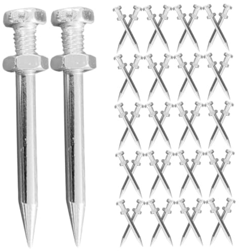 Milisten 40 Piezas Clavos para Césped Aireadores de Zapatos de Metal Duradero para Aflojar Suelo y Mejorar del Césped Eficaz Herramienta de Jardinería