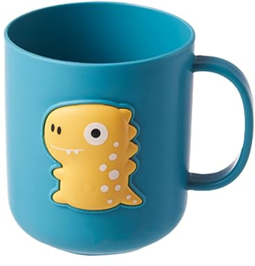 Bicchieri da bagno, facili da usare, 9,5x8x10,5 cm, bicchiere di con dinosauro, bicchiere per bevande portaspazzolino, facile da trasportare, per bambini, latte per l'addestramento