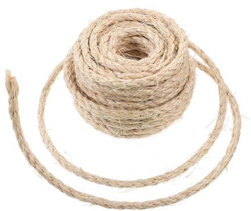 Lurrose Katzen Sisalseil 6mm X 10m Robustes Hanfseil zum Austausch von Kratzbaum und Kratzpfosten Selbstgemacht Kratzbaum Zubehör für Katzenpflege und Möbelschutz